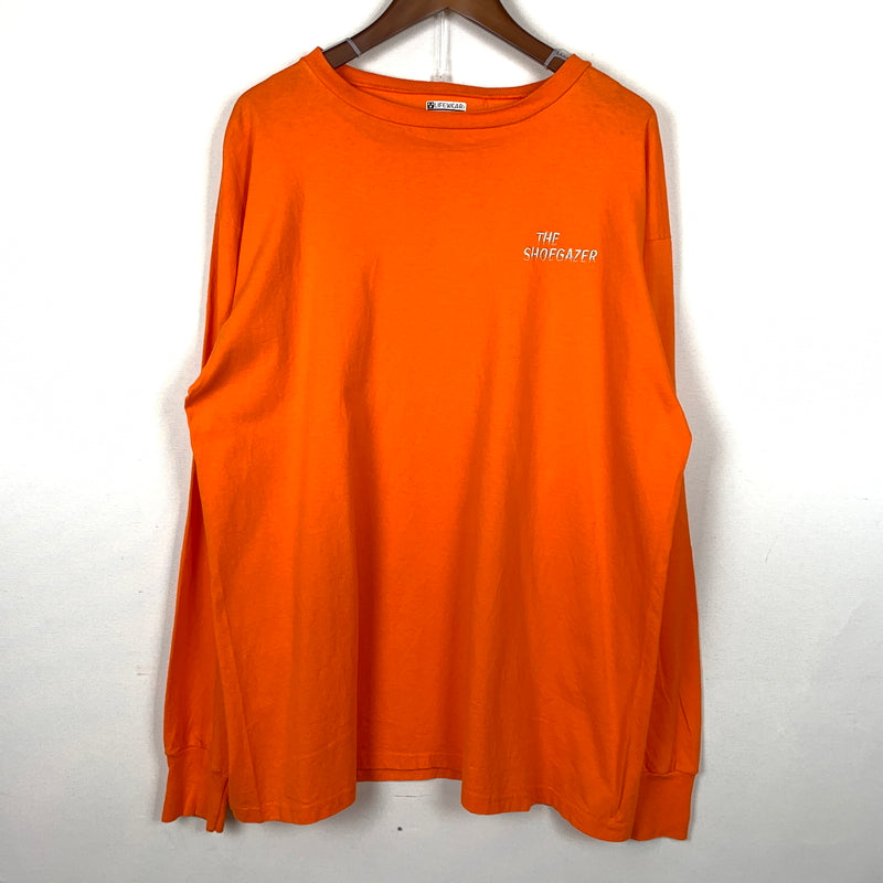 【中古品】【メンズ】 LIFEWEAR ライフウェア THE SHOEGAZER LOGO TEE シューゲイザー 刺しゅう ロゴ Tシャツ 長袖 トップス 145-260806-yo-05-tei サイズ：XL カラー：オレンジ 万代Net店
