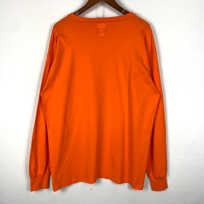 【中古品】【メンズ】 LIFEWEAR ライフウェア THE SHOEGAZER LOGO TEE シューゲイザー 刺しゅう ロゴ Tシャツ 長袖 トップス 145-260806-yo-05-tei サイズ：XL カラー：オレンジ 万代Net店