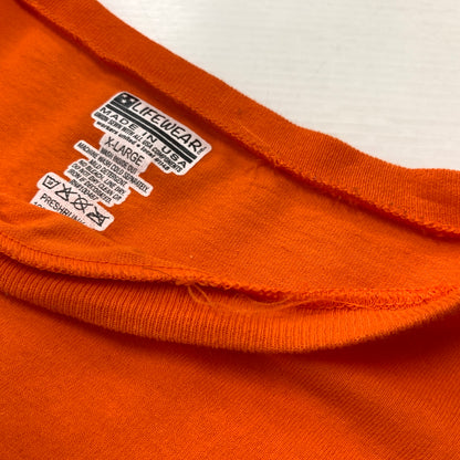 【中古品】【メンズ】 LIFEWEAR ライフウェア THE SHOEGAZER LOGO TEE シューゲイザー 刺しゅう ロゴ Tシャツ 長袖 トップス 145-260806-yo-05-tei サイズ：XL カラー：オレンジ 万代Net店