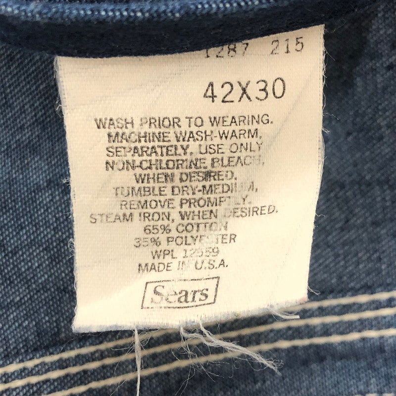 【中古品】【メンズ】 SEARS シアーズ DENIM OVERALL デニム オーバーオール ボトムス パンツ USA製 145-250831-KS-20-tei サイズ：42X30 カラー：インディゴ 万代Net店