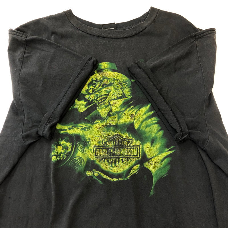 【現状渡し品】【メンズ】 HARLEY DAVIDSON ハーレーダビッドソン 00’s HARLEY HEAVEN SKULL TEE S/S 2000年代 ハーレーヘヴンスカルTシャツ ショートスリーブ トップス 半袖 145-250824-ts-20-tei サイズ：サイズ不明 カラー：ブラック 万代Net店