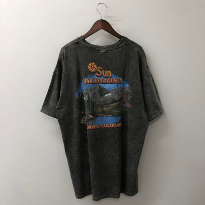 【現状渡し品】【メンズ】 HARLEY DAVIDSON ハーレーダビッドソン DENVER COLORADO TEE S/S MADE IN USA デンバーコロラド Tシャツ ショートスリーブ トップス 半袖 USA製 145-250824-ts-19-tei サイズ：XL カラー：ブラック 万代Net店
