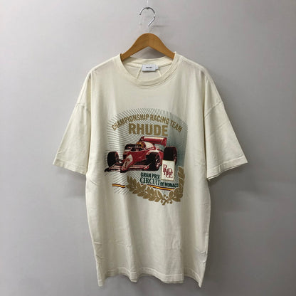 【中古品】【メンズ】 RHUDE ルード CHAMPIONSHIP RACING TEAM PODIUM TEE S/S チャンピオンシップ レーシング チーム ポディウム Tシャツ ショートスリーブ トップス 半袖 141-250824-ts-06-tei サイズ：L カラー：アイボリー 万代Net店