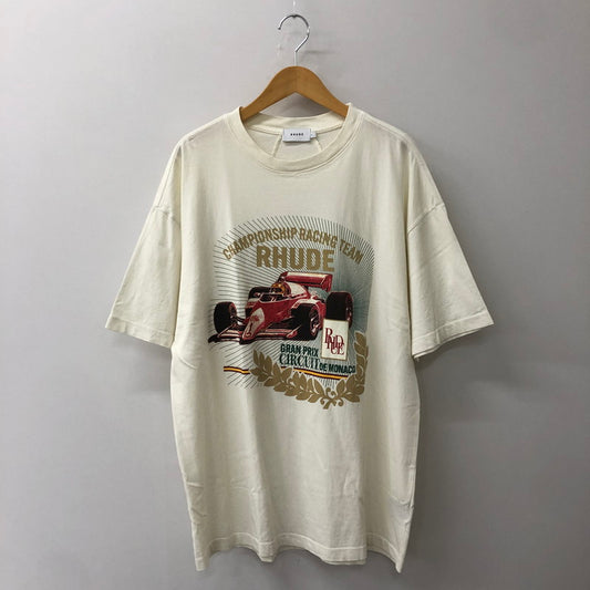 【中古品】【メンズ】 RHUDE ルード CHAMPIONSHIP RACING TEAM PODIUM TEE S/S チャンピオンシップ レーシング チーム ポディウム Tシャツ ショートスリーブ トップス 半袖 141-250824-ts-06-tei サイズ：L カラー：アイボリー 万代Net店