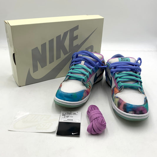 【中古品】【メンズ】 NIKE SB ナイキエスビー × FUTURA LABORATORIES フューチュララボラトリーズ 別注 コラボ DUNK LOW WHITE AND GEODE TEAL HF6061-400 ダンクロー スニーカー 靴 160-260129-ko-07-tei サイズ：26.5cm カラー：ブルー 万代Net店