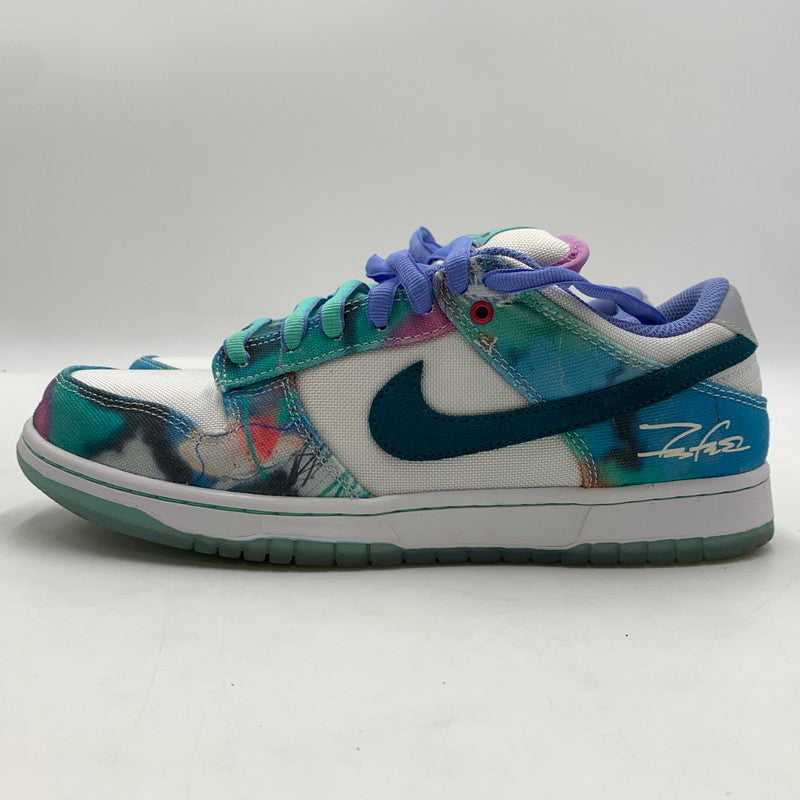 【中古品】【メンズ】 NIKE SB ナイキエスビー × FUTURA LABORATORIES フューチュララボラトリーズ 別注 コラボ DUNK LOW WHITE AND GEODE TEAL HF6061-400 ダンクロー スニーカー 靴 160-260129-ko-07-tei サイズ：26.5cm カラー：ブルー 万代Net店