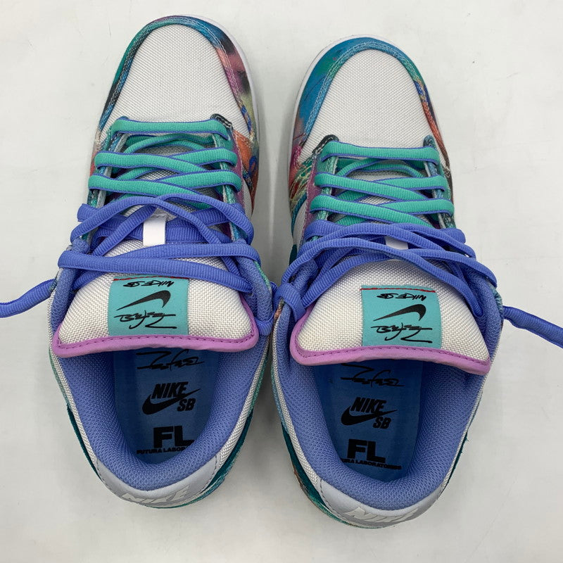 【中古品】【メンズ】 NIKE SB ナイキエスビー × FUTURA LABORATORIES フューチュララボラトリーズ 別注 コラボ DUNK LOW WHITE AND GEODE TEAL HF6061-400 ダンクロー スニーカー 靴 160-260129-ko-07-tei サイズ：26.5cm カラー：ブルー 万代Net店