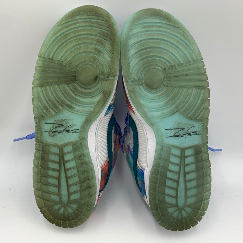【中古品】【メンズ】 NIKE SB ナイキエスビー × FUTURA LABORATORIES フューチュララボラトリーズ 別注 コラボ DUNK LOW WHITE AND GEODE TEAL HF6061-400 ダンクロー スニーカー 靴 160-260129-ko-07-tei サイズ：26.5cm カラー：ブルー 万代Net店
