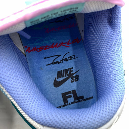 【中古品】【メンズ】 NIKE SB ナイキエスビー × FUTURA LABORATORIES フューチュララボラトリーズ 別注 コラボ DUNK LOW WHITE AND GEODE TEAL HF6061-400 ダンクロー スニーカー 靴 160-260129-ko-07-tei サイズ：26.5cm カラー：ブルー 万代Net店