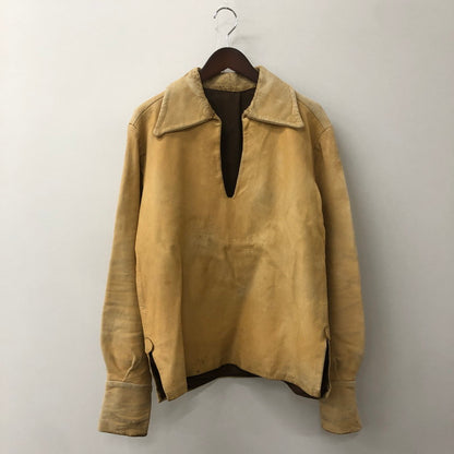 【現状渡し品】【メンズ】 UNKOWN USED LEATHER PULLOVER SHIRT レザー プルオーバー シャツ ライトアウター 145-250910-KS-14-tei サイズ：表記無し カラー：ベージュ 万代Net店