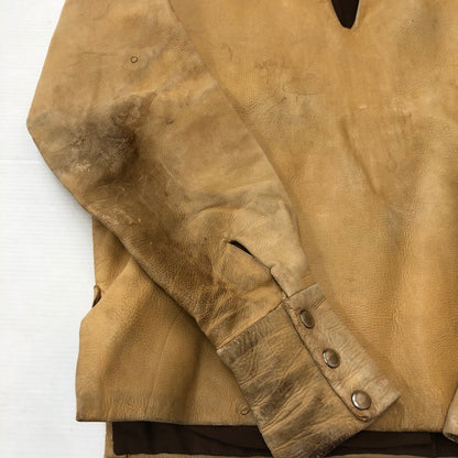 【現状渡し品】【メンズ】 UNKOWN USED LEATHER PULLOVER SHIRT レザー プルオーバー シャツ ライトアウター 145-250910-KS-14-tei サイズ：表記無し カラー：ベージュ 万代Net店