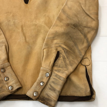 【現状渡し品】【メンズ】 UNKOWN USED LEATHER PULLOVER SHIRT レザー プルオーバー シャツ ライトアウター 145-250910-KS-14-tei サイズ：表記無し カラー：ベージュ 万代Net店