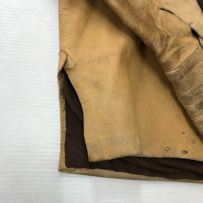 【現状渡し品】【メンズ】 UNKOWN USED LEATHER PULLOVER SHIRT レザー プルオーバー シャツ ライトアウター 145-250910-KS-14-tei サイズ：表記無し カラー：ベージュ 万代Net店