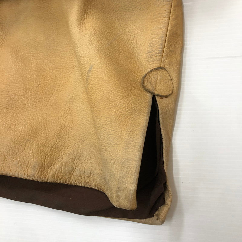 【現状渡し品】【メンズ】 UNKOWN USED LEATHER PULLOVER SHIRT レザー プルオーバー シャツ ライトアウター 145-250910-KS-14-tei サイズ：表記無し カラー：ベージュ 万代Net店