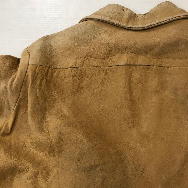 【現状渡し品】【メンズ】 UNKOWN USED LEATHER PULLOVER SHIRT レザー プルオーバー シャツ ライトアウター 145-250910-KS-14-tei サイズ：表記無し カラー：ベージュ 万代Net店