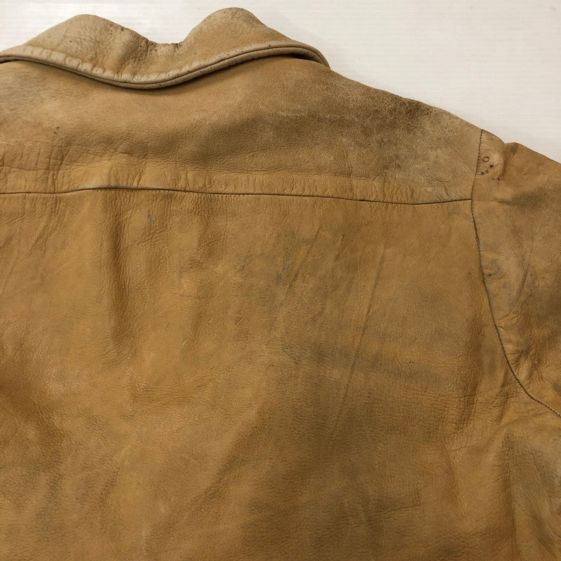 【現状渡し品】【メンズ】 UNKOWN USED LEATHER PULLOVER SHIRT レザー プルオーバー シャツ ライトアウター 145-250910-KS-14-tei サイズ：表記無し カラー：ベージュ 万代Net店