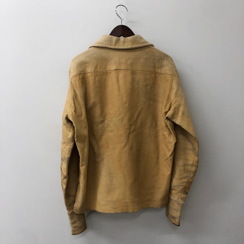 【現状渡し品】【メンズ】 UNKOWN USED LEATHER PULLOVER SHIRT レザー プルオーバー シャツ ライトアウター 145-250910-KS-14-tei サイズ：表記無し カラー：ベージュ 万代Net店