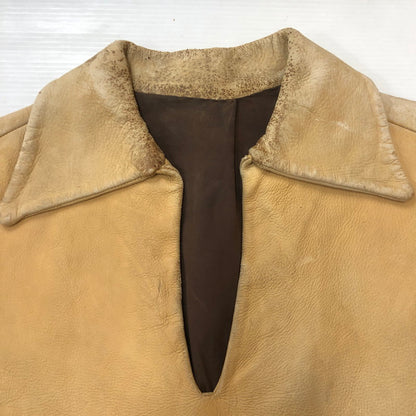 【現状渡し品】【メンズ】 UNKOWN USED LEATHER PULLOVER SHIRT レザー プルオーバー シャツ ライトアウター 145-250910-KS-14-tei サイズ：表記無し カラー：ベージュ 万代Net店