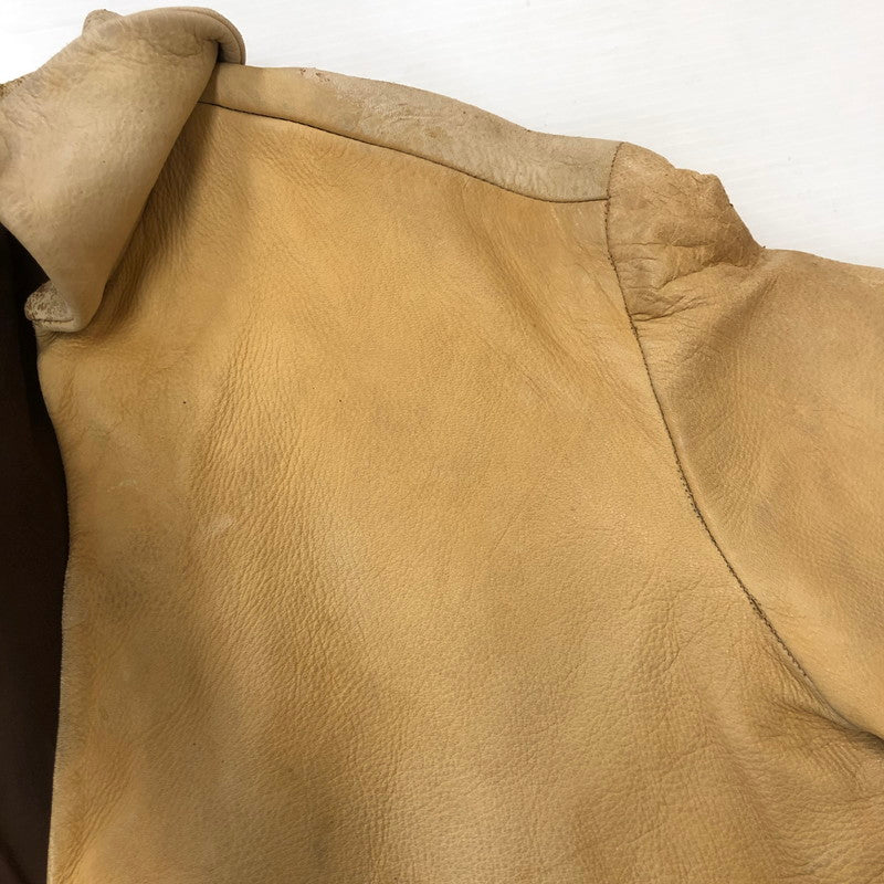 【現状渡し品】【メンズ】 UNKOWN USED LEATHER PULLOVER SHIRT レザー プルオーバー シャツ ライトアウター 145-250910-KS-14-tei サイズ：表記無し カラー：ベージュ 万代Net店