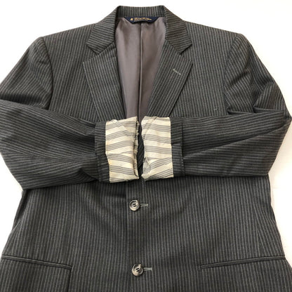 【中古品】【メンズ】 Brooks Brothers ブルックスブラザーズ SUMMER WOOL STRIPED JACKET 19-01-680203-54 サマーウール ストライプ ジャケット ライトアウター テーラードジャケット 145-250910-KS-16-tei サイズ：38 カラー：グレー 万代Net店