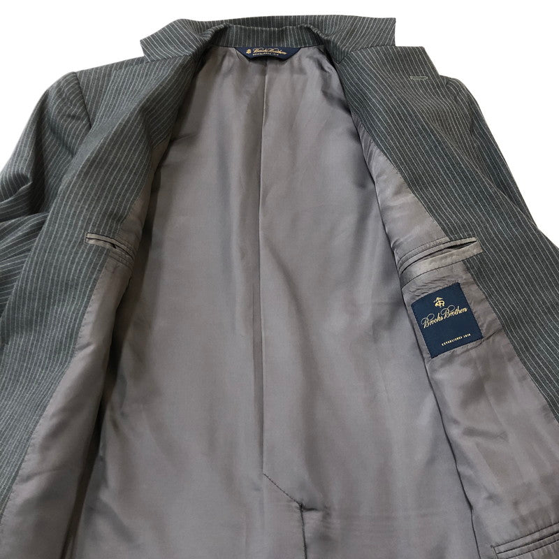 【中古品】【メンズ】 Brooks Brothers ブルックスブラザーズ SUMMER WOOL STRIPED JACKET 19-01-680203-54 サマーウール ストライプ ジャケット ライトアウター テーラードジャケット 145-250910-KS-16-tei サイズ：38 カラー：グレー 万代Net店