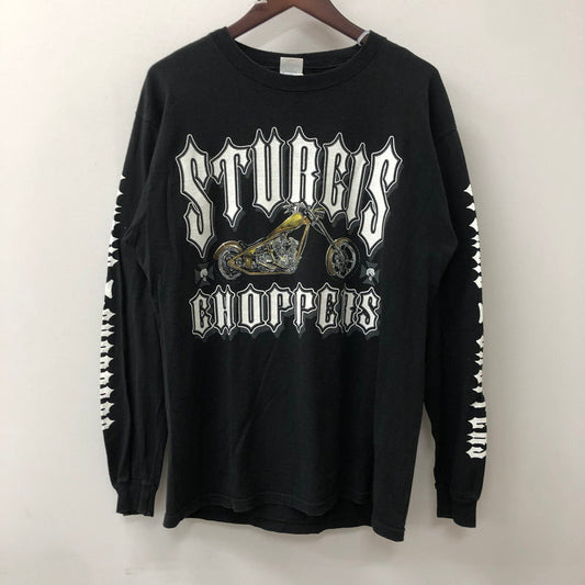 【現状渡し品】【メンズ】 DELTA デルタ 00’s STURGIS CHOPPERS L/S TEE 2000年代 スタージス チョッパーズ ロングスリーブ Tシャツ トップス 半袖 スリーブプリント 145-250914-ts-13-tei サイズ：M カラー：ブラック 万代Net店