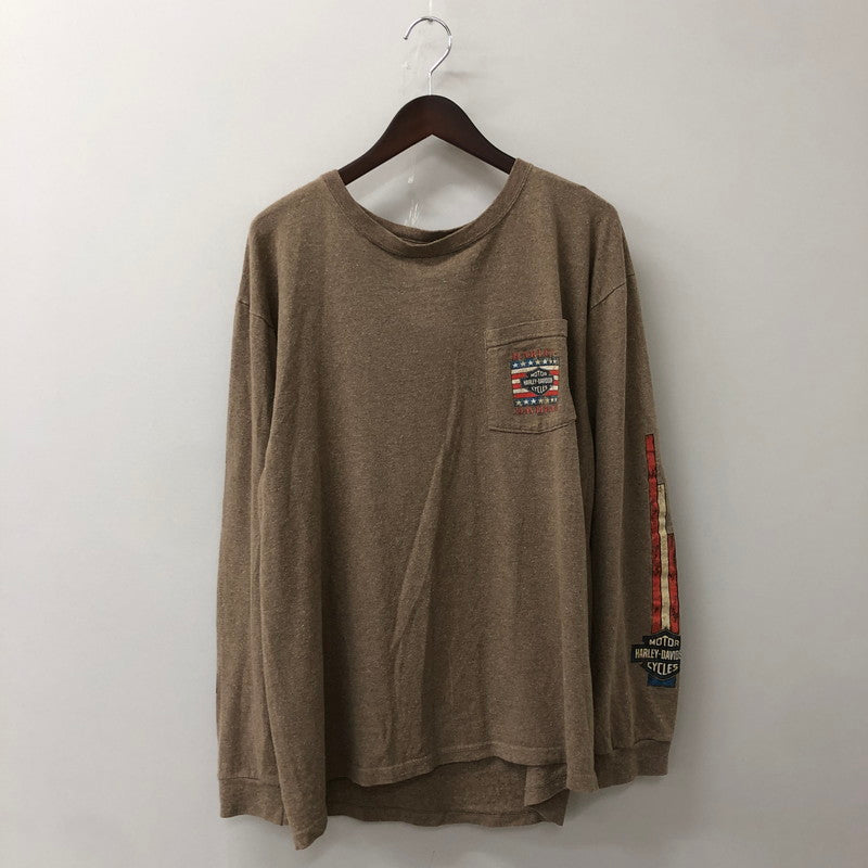 【中古品】【メンズ】 HARLEY DAVIDSON ハーレーダビッドソン 90’s BACK LOGO PRINT L/S TEE 90年代 バック ロゴプリント ロングスリーブ Tシャツ 長袖 トップス USA製 145-250825-KS-20-tei サイズ：L カラー：ベージュ 万代Net店