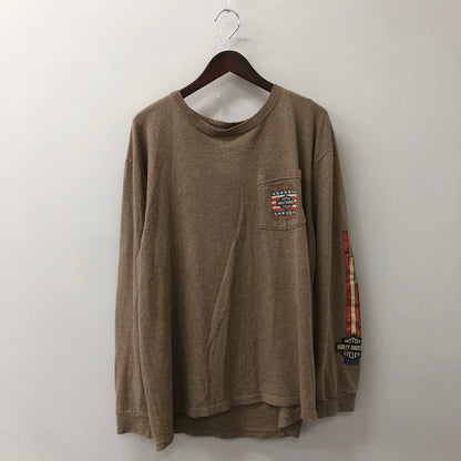 【中古品】【メンズ】 HARLEY DAVIDSON ハーレーダビッドソン 90’s BACK LOGO PRINT L/S TEE 90年代 バック ロゴプリント ロングスリーブ Tシャツ 長袖 トップス USA製 145-250825-KS-20-tei サイズ：L カラー：ベージュ 万代Net店