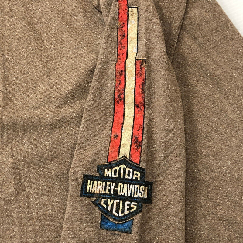【中古品】【メンズ】 HARLEY DAVIDSON ハーレーダビッドソン 90’s BACK LOGO PRINT L/S TEE 90年代 バック ロゴプリント ロングスリーブ Tシャツ 長袖 トップス USA製 145-250825-KS-20-tei サイズ：L カラー：ベージュ 万代Net店