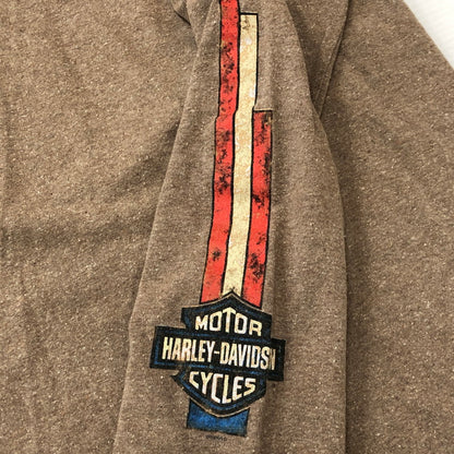 【中古品】【メンズ】 HARLEY DAVIDSON ハーレーダビッドソン 90’s BACK LOGO PRINT L/S TEE 90年代 バック ロゴプリント ロングスリーブ Tシャツ 長袖 トップス USA製 145-250825-KS-20-tei サイズ：L カラー：ベージュ 万代Net店