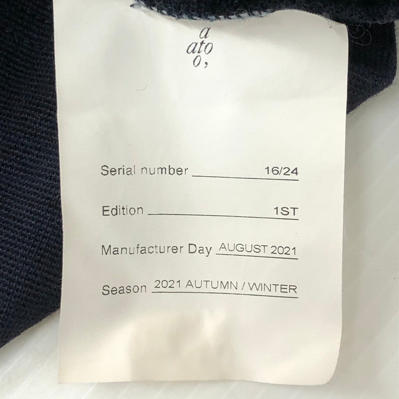 【中古品】【メンズ】 ato アトウ 21AW TURTLENECK PULL-OVER AM21C-T01 タートルネックプルオーバー 長袖 トップス 140-250825-KS-01-tei サイズ：46 カラー：ネイビー 万代Net店