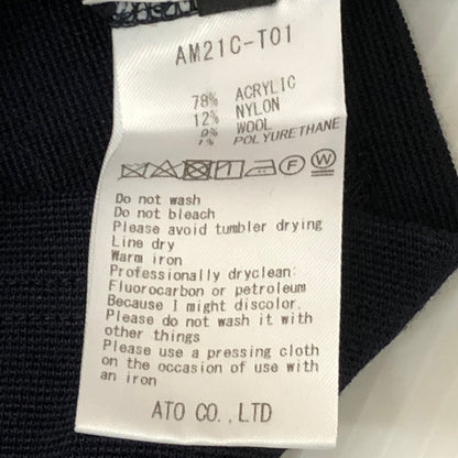 【中古品】【メンズ】 ato アトウ 21AW TURTLENECK PULL-OVER AM21C-T01 タートルネックプルオーバー 長袖 トップス 140-250825-KS-01-tei サイズ：46 カラー：ネイビー 万代Net店