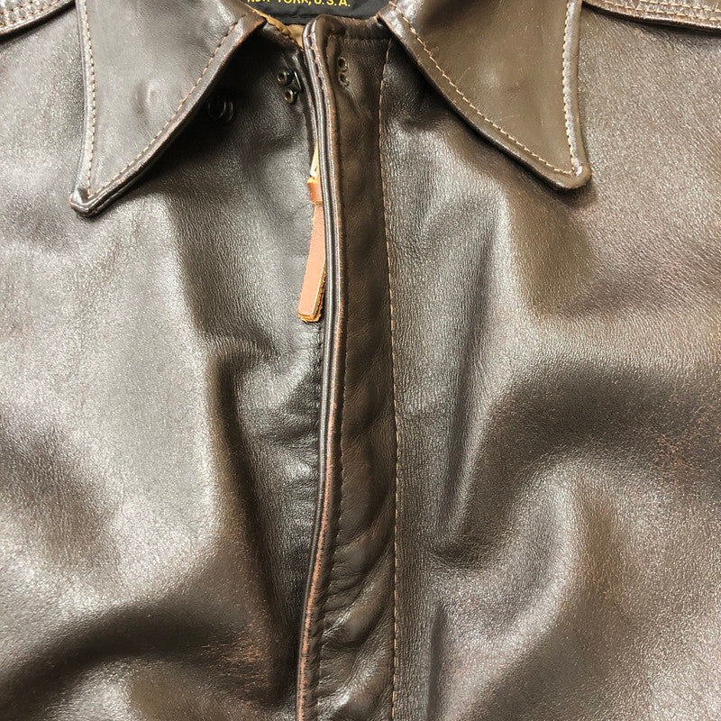 【現状渡し品】【メンズ】 schott ショット 80’s A-2 FLIGHT LEATHER JACKET VINTAGE 30-1415 80年代 エーツー フライト レザージャケット ヴィンテージ アウター USA製 145-250825-KS-23-tei サイズ：38 カラー：ブラウン 万代Net店