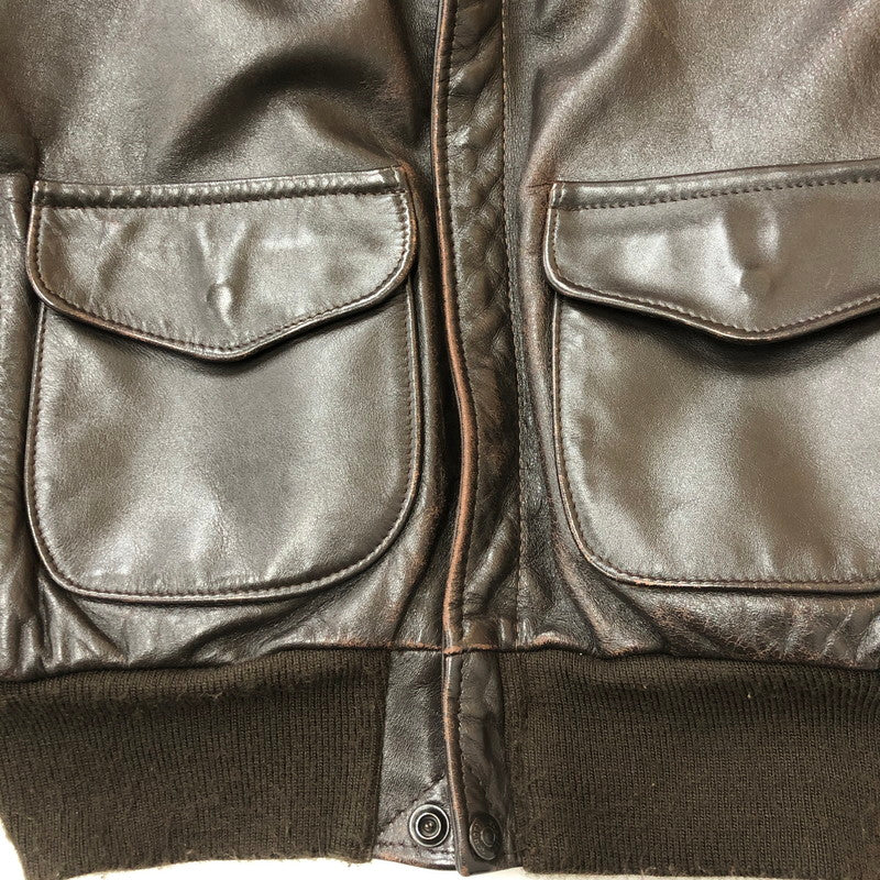 【現状渡し品】【メンズ】 schott ショット 80’s A-2 FLIGHT LEATHER JACKET VINTAGE 30-1415 80年代 エーツー フライト レザージャケット ヴィンテージ アウター USA製 145-250825-KS-23-tei サイズ：38 カラー：ブラウン 万代Net店