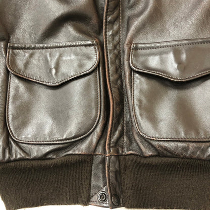 【現状渡し品】【メンズ】 schott ショット 80’s A-2 FLIGHT LEATHER JACKET VINTAGE 30-1415 80年代 エーツー フライト レザージャケット ヴィンテージ アウター USA製 145-250825-KS-23-tei サイズ：38 カラー：ブラウン 万代Net店