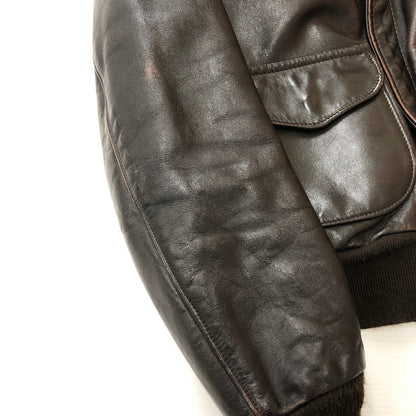 【現状渡し品】【メンズ】 schott ショット 80’s A-2 FLIGHT LEATHER JACKET VINTAGE 30-1415 80年代 エーツー フライト レザージャケット ヴィンテージ アウター USA製 145-250825-KS-23-tei サイズ：38 カラー：ブラウン 万代Net店