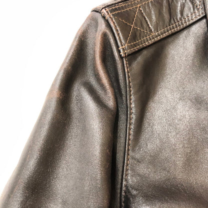 【現状渡し品】【メンズ】 schott ショット 80’s A-2 FLIGHT LEATHER JACKET VINTAGE 30-1415 80年代 エーツー フライト レザージャケット ヴィンテージ アウター USA製 145-250825-KS-23-tei サイズ：38 カラー：ブラウン 万代Net店