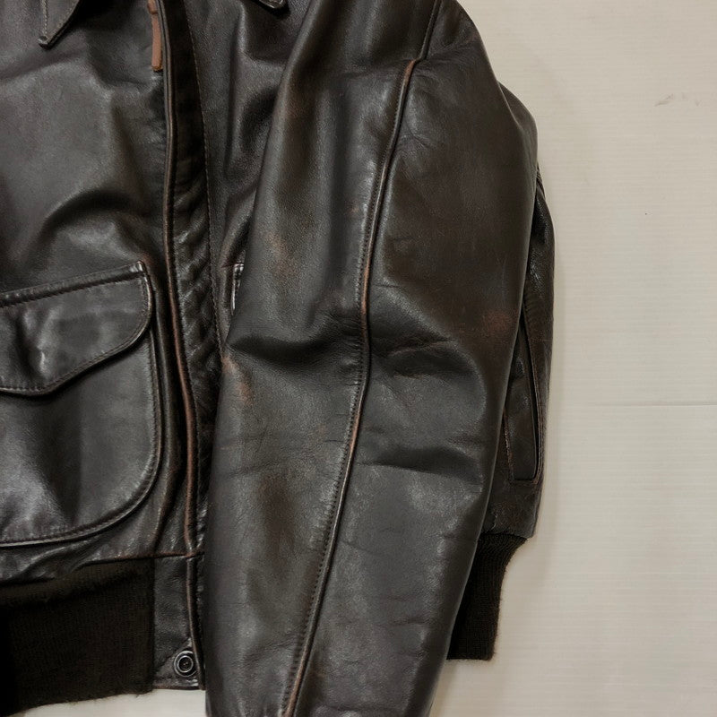 【現状渡し品】【メンズ】 schott ショット 80’s A-2 FLIGHT LEATHER JACKET VINTAGE 30-1415 80年代 エーツー フライト レザージャケット ヴィンテージ アウター USA製 145-250825-KS-23-tei サイズ：38 カラー：ブラウン 万代Net店