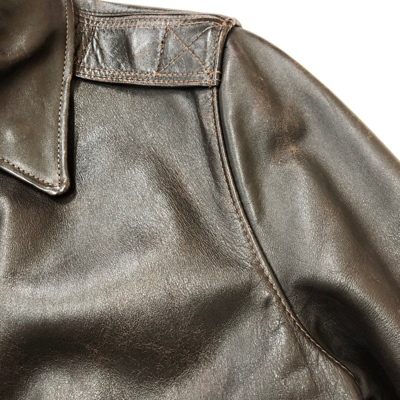 【現状渡し品】【メンズ】 schott ショット 80’s A-2 FLIGHT LEATHER JACKET VINTAGE 30-1415 80年代 エーツー フライト レザージャケット ヴィンテージ アウター USA製 145-250825-KS-23-tei サイズ：38 カラー：ブラウン 万代Net店