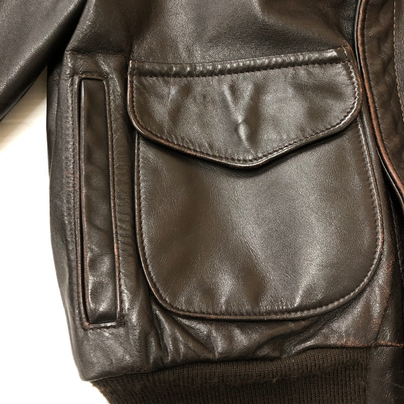 【現状渡し品】【メンズ】 schott ショット 80’s A-2 FLIGHT LEATHER JACKET VINTAGE 30-1415 80年代 エーツー フライト レザージャケット ヴィンテージ アウター USA製 145-250825-KS-23-tei サイズ：38 カラー：ブラウン 万代Net店