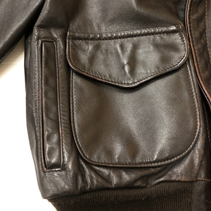 【現状渡し品】【メンズ】 schott ショット 80’s A-2 FLIGHT LEATHER JACKET VINTAGE 30-1415 80年代 エーツー フライト レザージャケット ヴィンテージ アウター USA製 145-250825-KS-23-tei サイズ：38 カラー：ブラウン 万代Net店