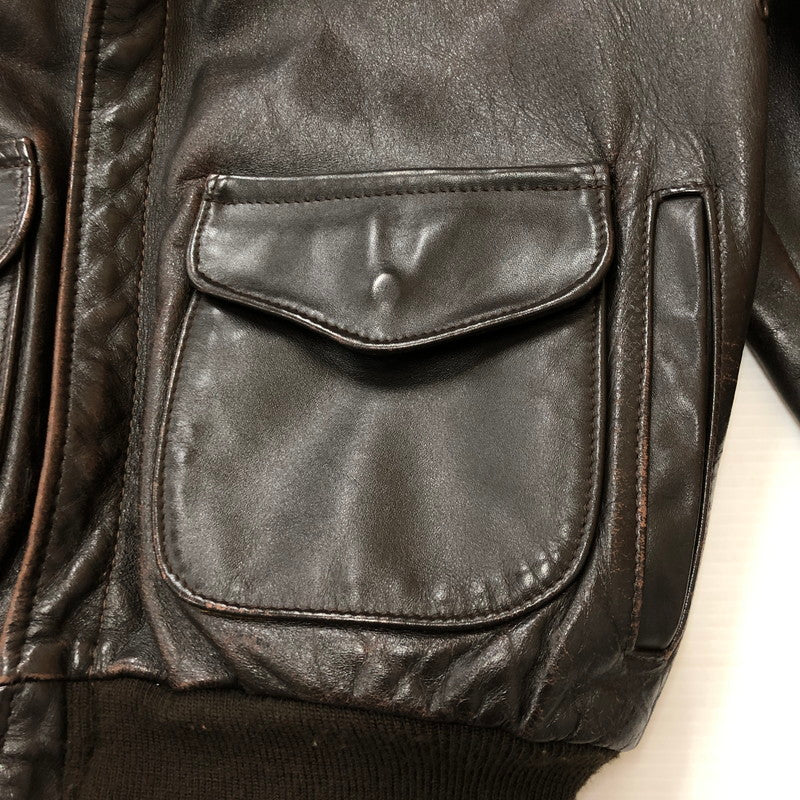 【現状渡し品】【メンズ】 schott ショット 80’s A-2 FLIGHT LEATHER JACKET VINTAGE 30-1415 80年代 エーツー フライト レザージャケット ヴィンテージ アウター USA製 145-250825-KS-23-tei サイズ：38 カラー：ブラウン 万代Net店