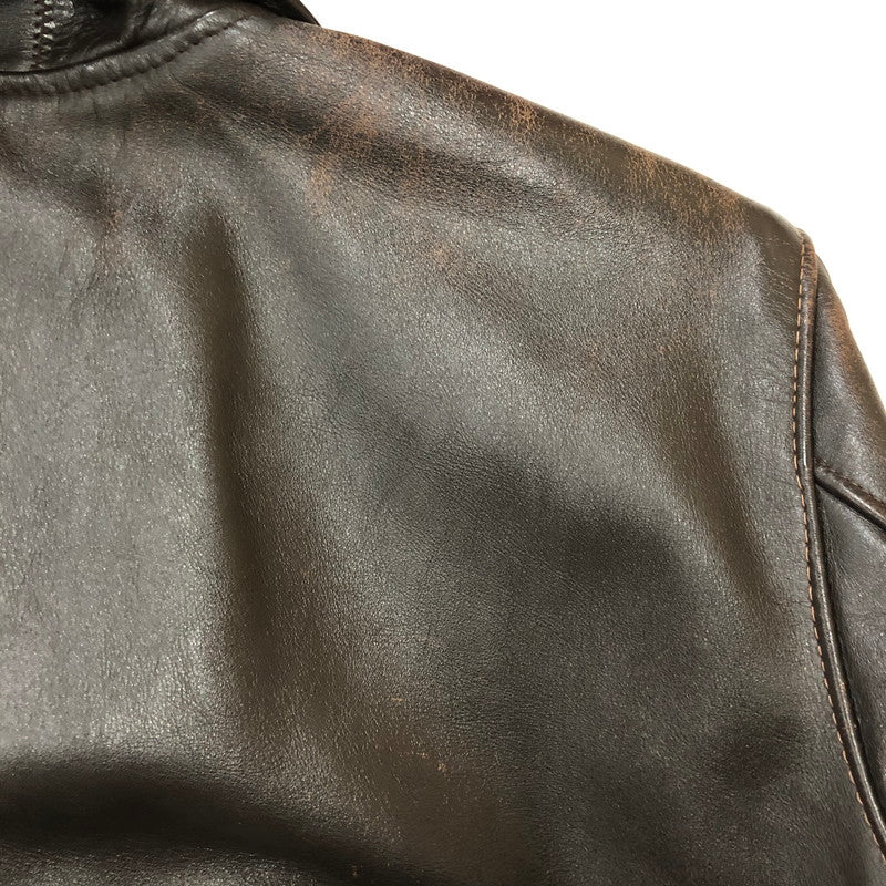 【現状渡し品】【メンズ】 schott ショット 80’s A-2 FLIGHT LEATHER JACKET VINTAGE 30-1415 80年代 エーツー フライト レザージャケット ヴィンテージ アウター USA製 145-250825-KS-23-tei サイズ：38 カラー：ブラウン 万代Net店