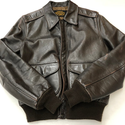 【現状渡し品】【メンズ】 schott ショット 80’s A-2 FLIGHT LEATHER JACKET VINTAGE 30-1415 80年代 エーツー フライト レザージャケット ヴィンテージ アウター USA製 145-250825-KS-23-tei サイズ：38 カラー：ブラウン 万代Net店