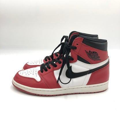 【中古品】【メンズ】 NIKE ナイキ AIR JORDAN 1 RETRO HIGH OG CHICAGO 2015 555088-101 エアジョーダン 1 レトロ ハイ オリジナル シカゴ スニーカー 靴 160-250826-kk-01-tei カラー：WHITE/BLACK-VARSITY RED 万代Net店