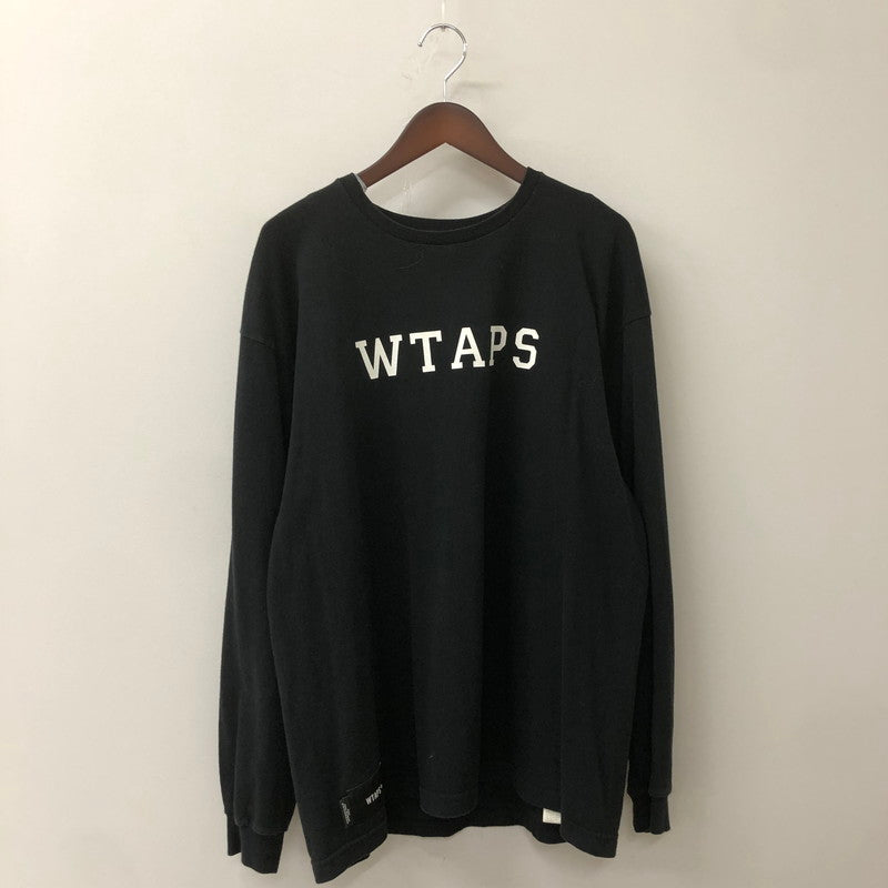 【中古品】【メンズ】 WTAPS ダブルタップス 23AW COLLEGE LS COTTON SNEAK SPOT 232ATDT-LTM04S カレッジ ロングスリーブ コットン スニーク スポット 長袖 トップス 142-250825-ks-10-fuz サイズ：02 カラー：ブラック 万代Net店