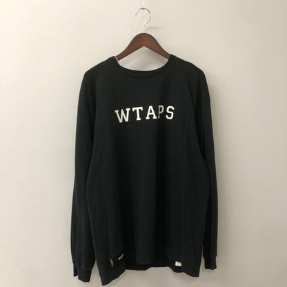 【中古品】【メンズ】 WTAPS ダブルタップス 23AW COLLEGE LS COTTON SNEAK SPOT 232ATDT-LTM04S カレッジ ロングスリーブ コットン スニーク スポット 長袖 トップス 142-250825-ks-10-fuz サイズ：02 カラー：ブラック 万代Net店