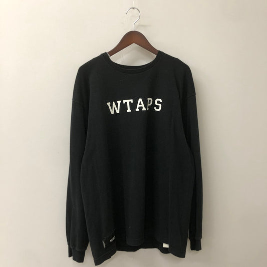 【中古品】【メンズ】 WTAPS ダブルタップス 23AW COLLEGE LS COTTON SNEAK SPOT 232ATDT-LTM04S カレッジ ロングスリーブ コットン スニーク スポット 長袖 トップス 142-250825-ks-10-fuz サイズ：02 カラー：ブラック 万代Net店