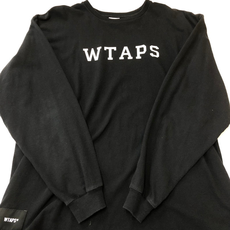 【中古品】【メンズ】 WTAPS ダブルタップス 23AW COLLEGE LS COTTON SNEAK SPOT 232ATDT-LTM04S カレッジ ロングスリーブ コットン スニーク スポット 長袖 トップス 142-250825-ks-10-fuz サイズ：02 カラー：ブラック 万代Net店