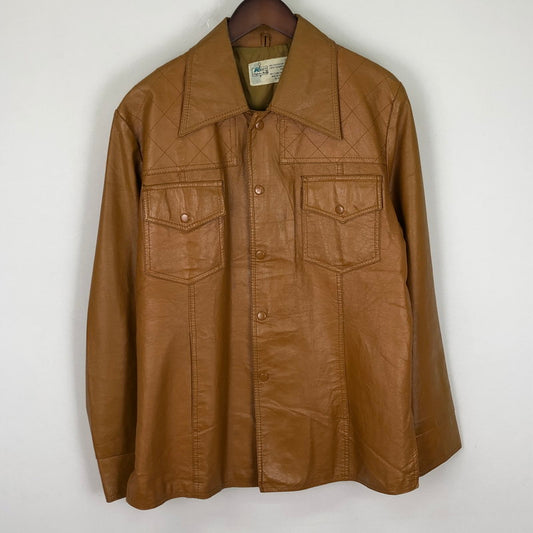 【中古品】【メンズ】 K mart ケーマート 70’s LEATHER JACKET VINTAGE 70年代 レザー ジャケット アウター 革 ヴィンテージ 145-251115-ts-16-tei サイズ：42 カラー：ブラウン 万代Net店